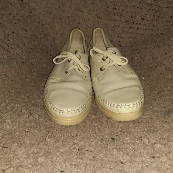 Vintage CLARKS WALLABEE QUARTZ-ALBERTA-IRELAND-Beige Leather-Rare-Sz10-Excellent - Picture 3 of 7